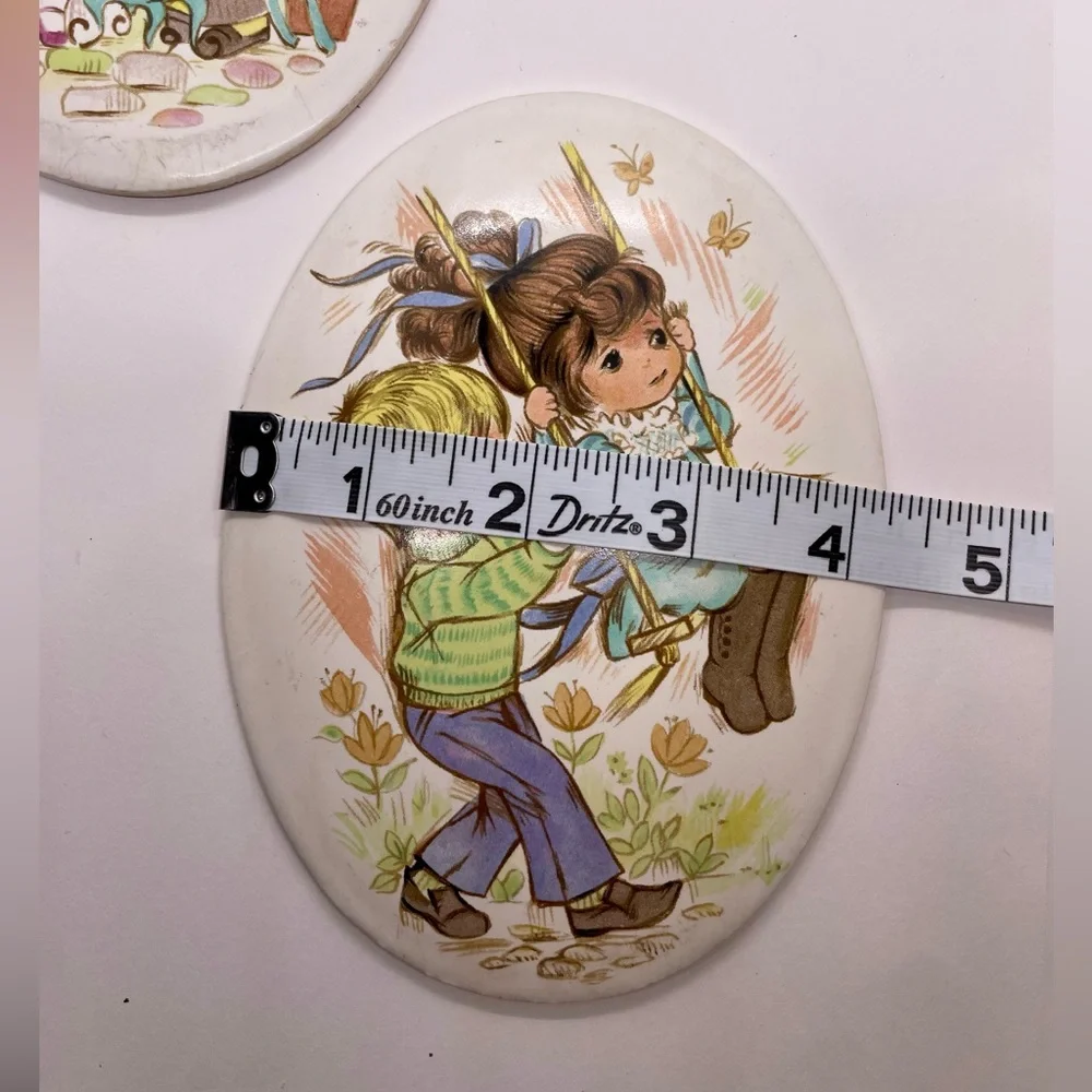 Vintage Oval Wall Hangings Nursery Decor - Ceramic